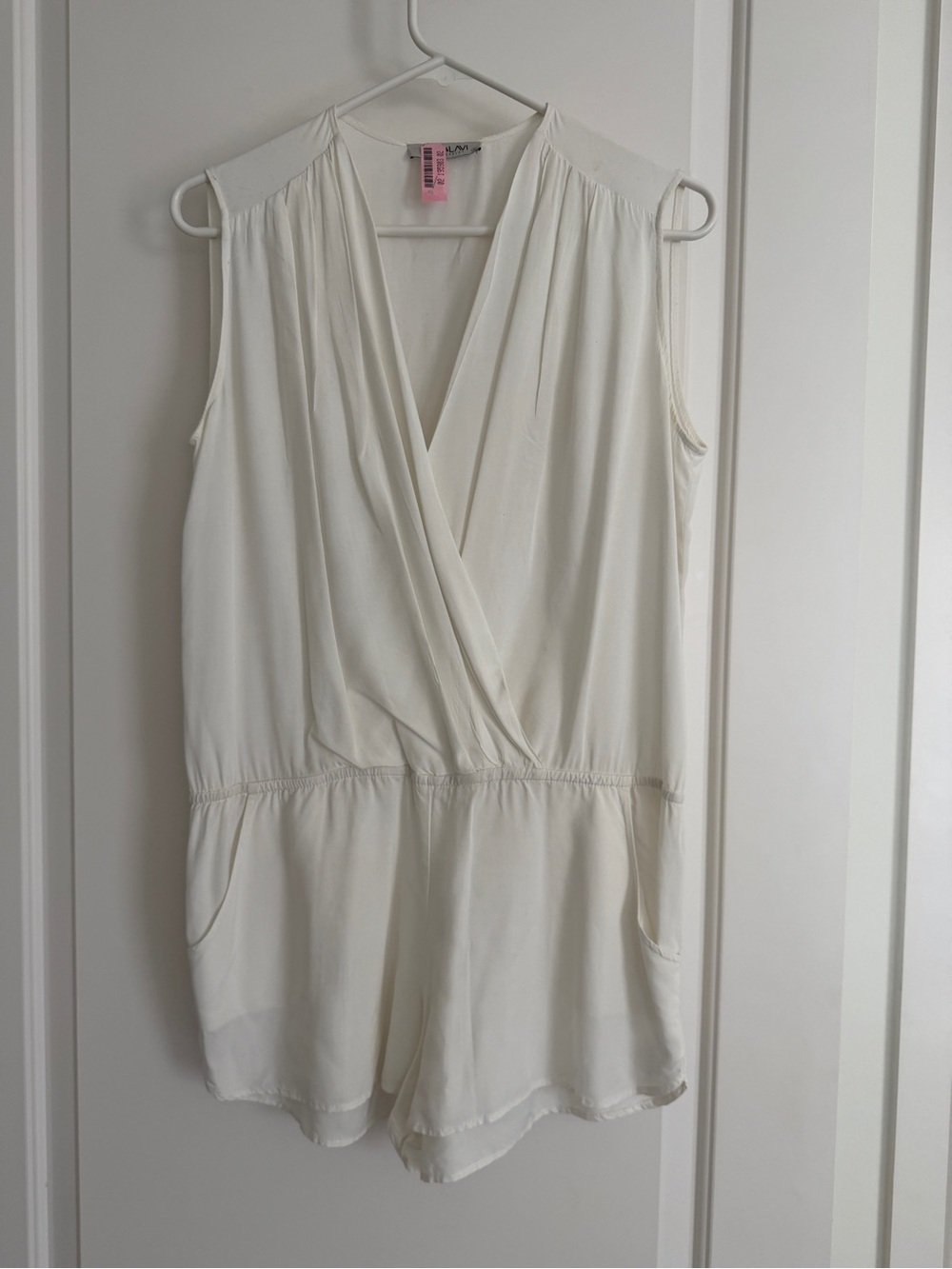 Sam and Lavi Sleeveless White Wrap Romper